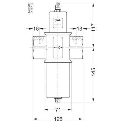Pressure operated water valve, WVFX 40, 4.00 bar - 17.00 bar, 11.000 m³/h