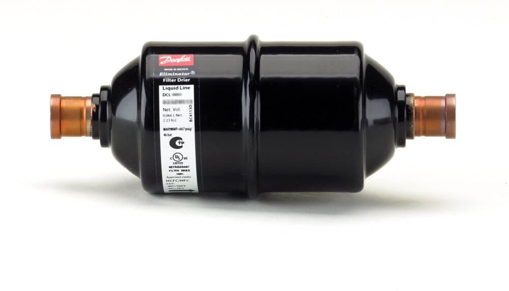 Hermetic filter drier, DCL, 08 cu.in., Steel Cu-plated