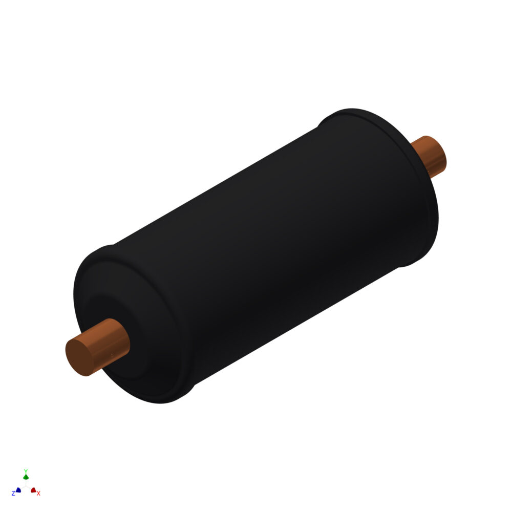 Hermetic filter drier, DML, 30 cu.in., Copper