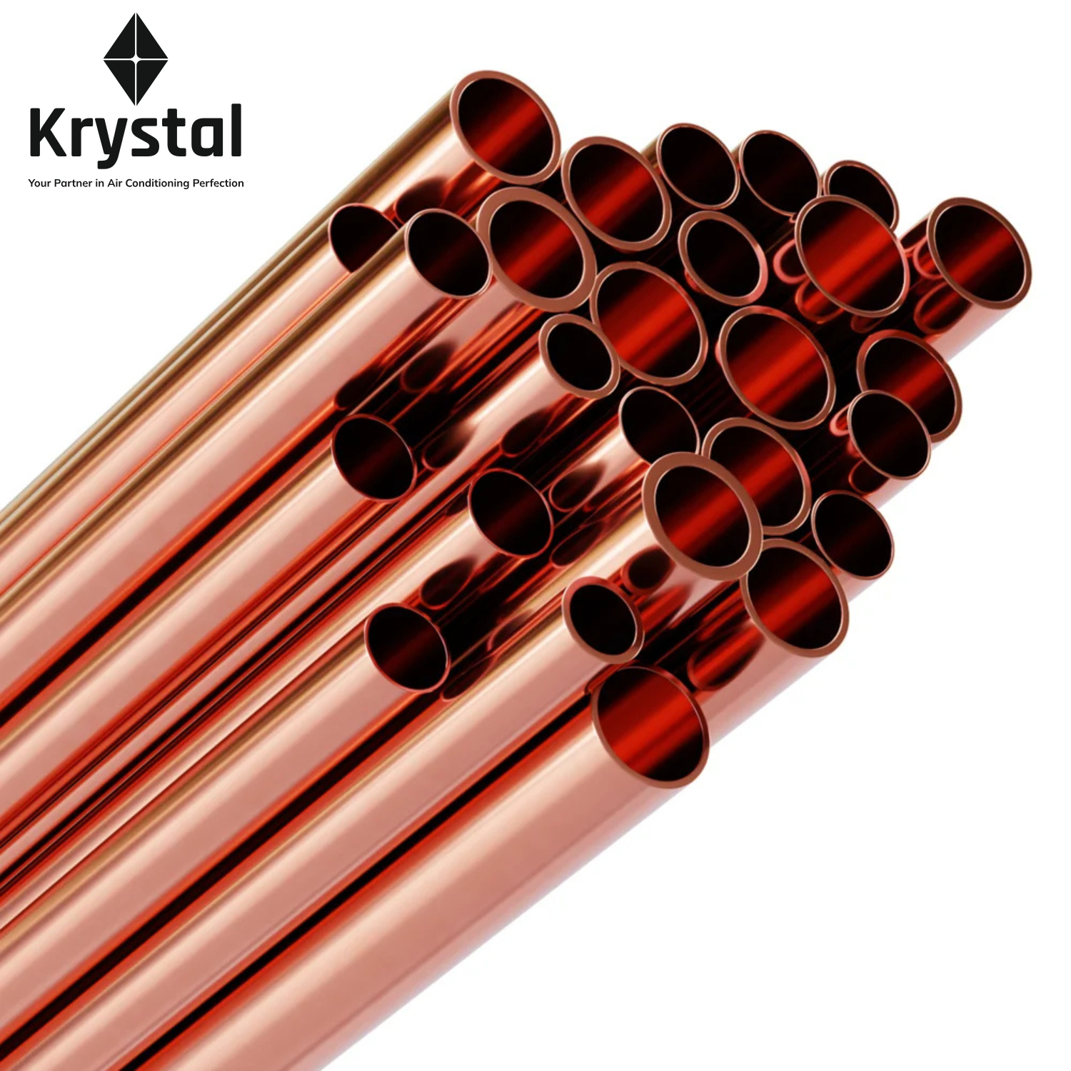 Copper Length | HVAC/R Refrigeration Tube | Multiple Sizes | KRYSTAL