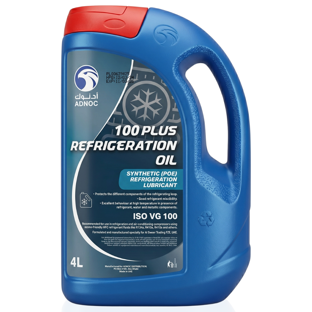 100 Plus Refrigeration Compressor Oil | POE Synthetic Oil | ISO VG 100 | 4L | ADNOC
