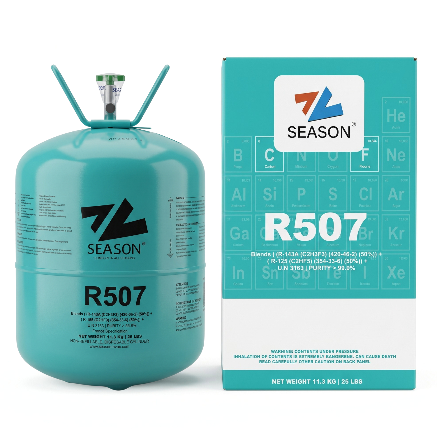 R507 Refrigerant Gas Cylinder – 11.3kg | SEASON