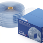 PVC Curtain Strips Single Rib Clear 200mm × 2mm × 50M | Net Weight  23.5 KG | HARBAX